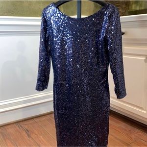 Gianni Bini navy sequins dress large